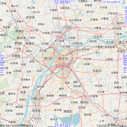 Qinhong on map