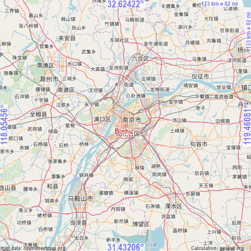 Binhu on map