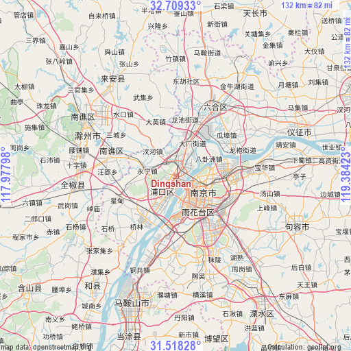 Dingshan on map