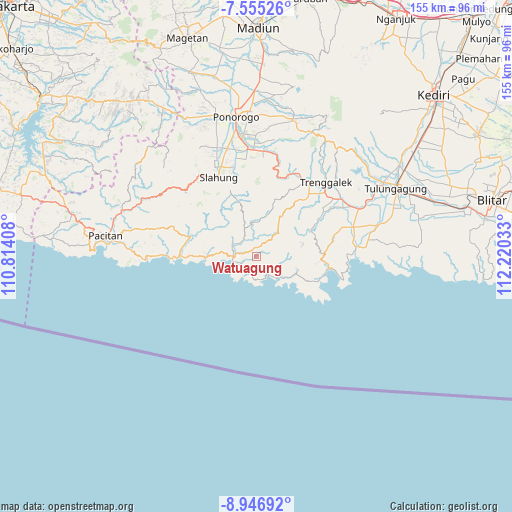 Watuagung on map