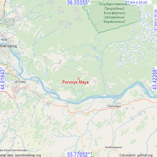 Pervoye Maya on map