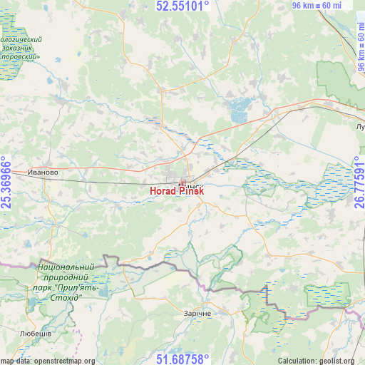Horad Pinsk on map