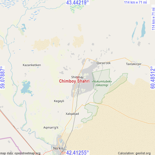 Chimboy Shahri on map