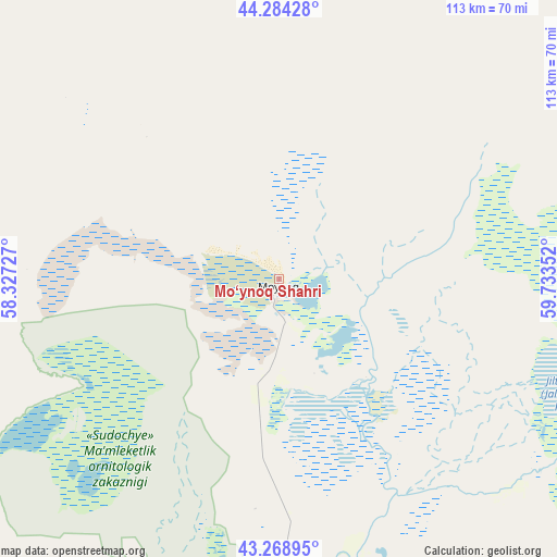 Mo‘ynoq Shahri on map
