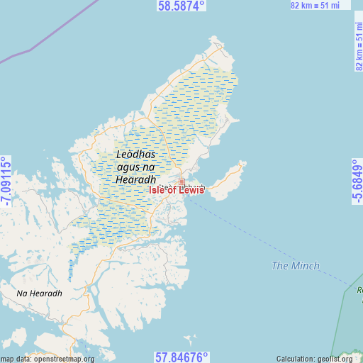 Isle of Lewis on map
