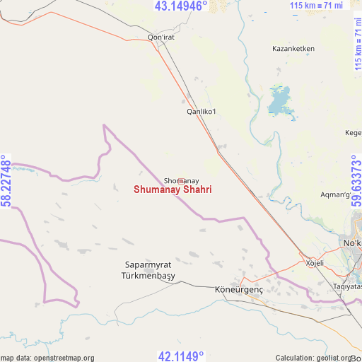 Shumanay Shahri on map
