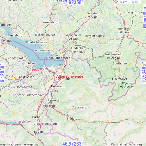 Alberschwende on map