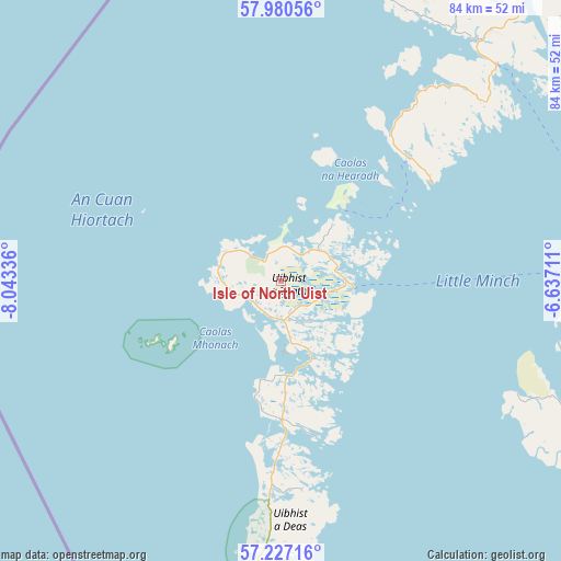 Isle of North Uist on map