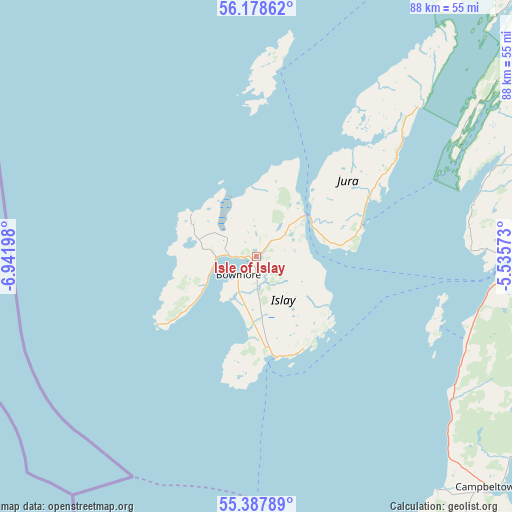 Isle of Islay on map