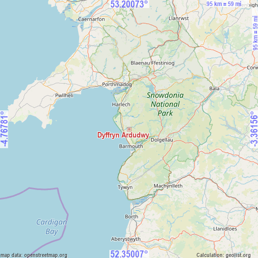 Dyffryn Ardudwy on map