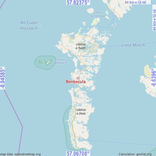 Benbecula on map