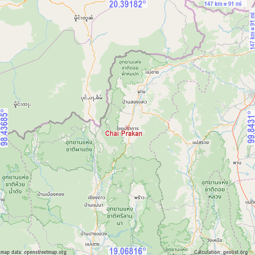 Chai Prakan on map