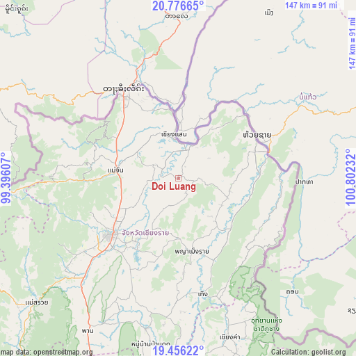 Doi Luang on map