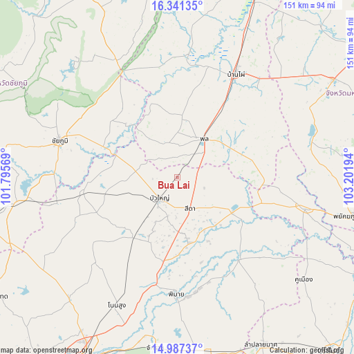 Bua Lai on map