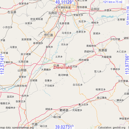 Zhenziliang on map