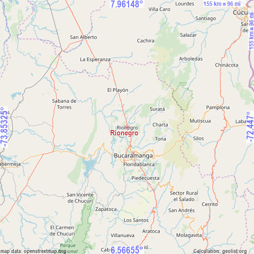 Rionegro on map