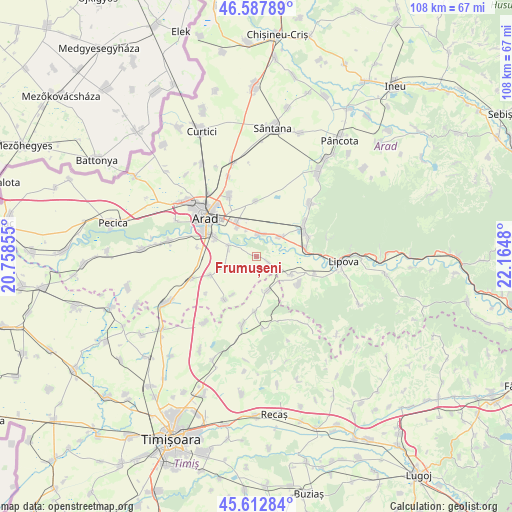 Frumușeni on map