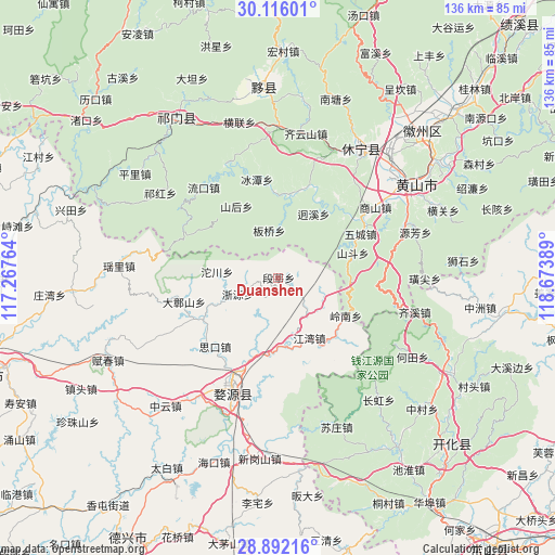 Duanshen on map