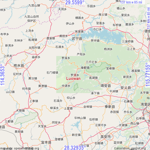 Luowan on map