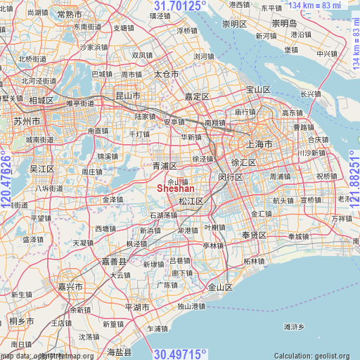 Sheshan on map