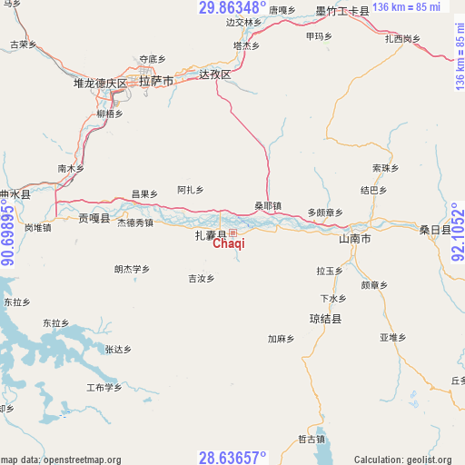 Chaqi on map