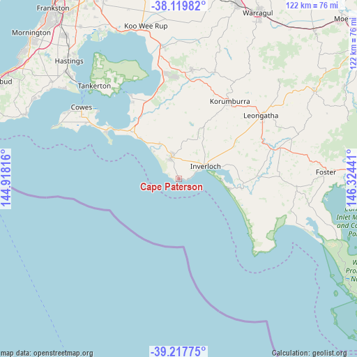 Cape Paterson on map