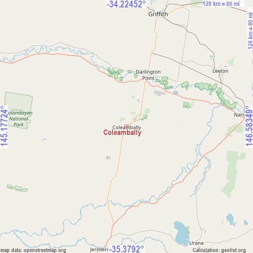 Coleambally on map