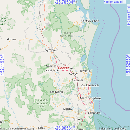 Cooran on map