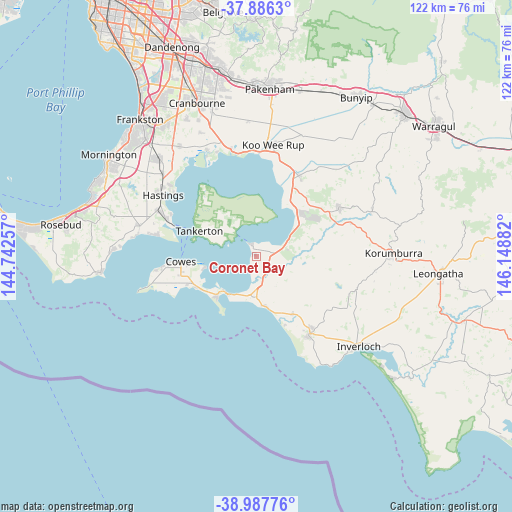 Coronet Bay on map