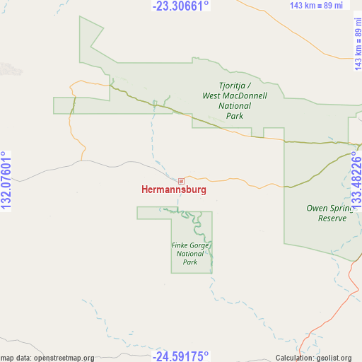 Hermannsburg on map