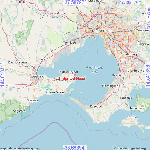 Indented Head on map