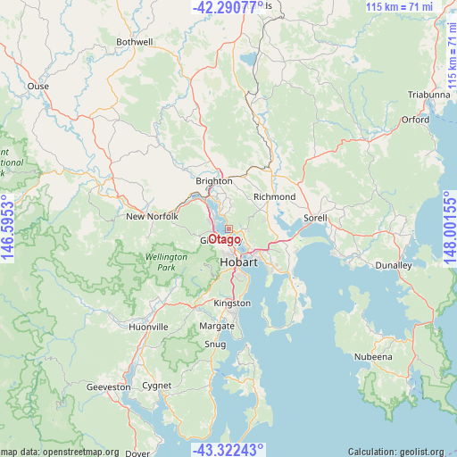 Otago on map