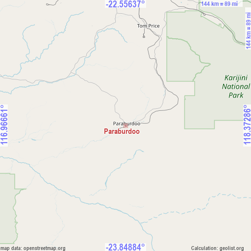 Paraburdoo on map