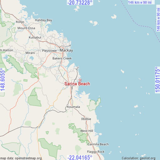 Sarina Beach on map