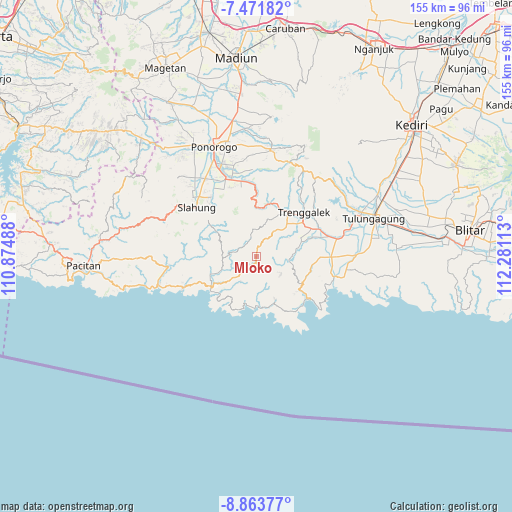 Mloko on map