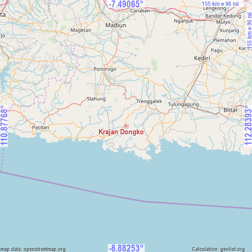 Krajan Dongko on map