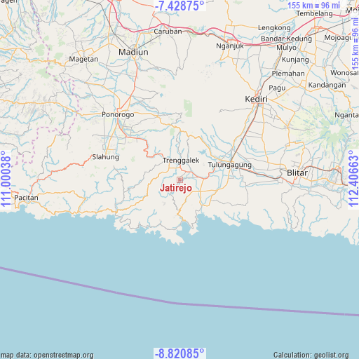 Jatirejo on map