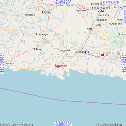 Ngembel on map