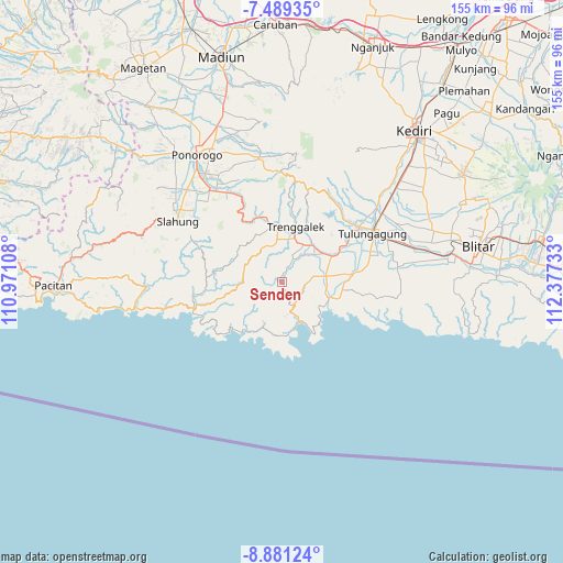 Senden on map