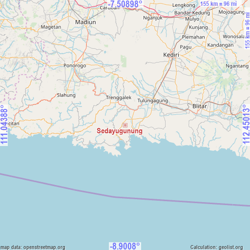 Sedayugunung on map