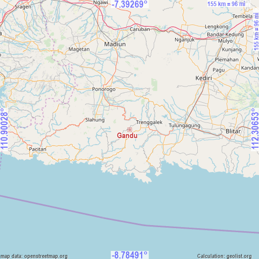 Gandu on map