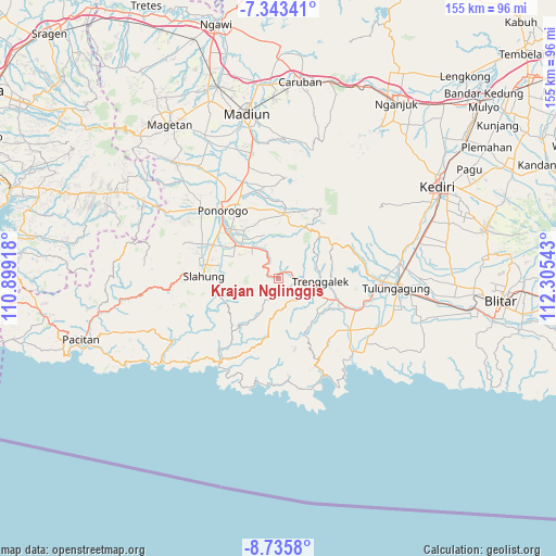 Krajan Nglinggis on map