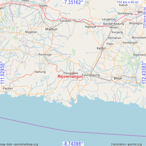 Rejowinangun on map