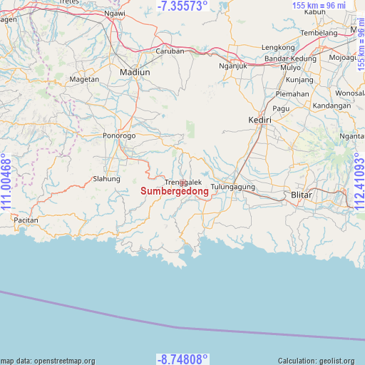 Sumbergedong on map