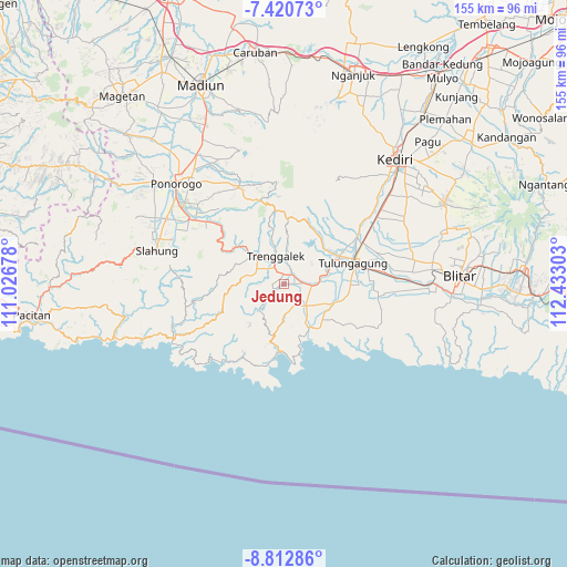 Jedung on map