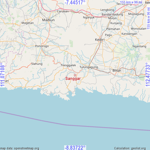 Sanggar on map