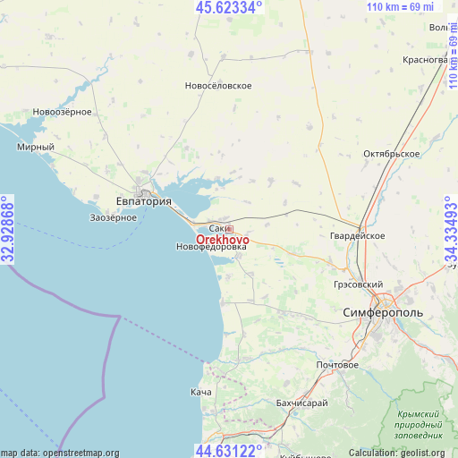 Orekhovo on map
