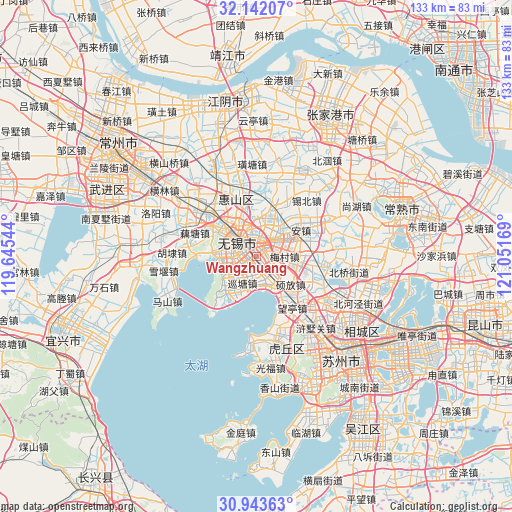 Wangzhuang on map