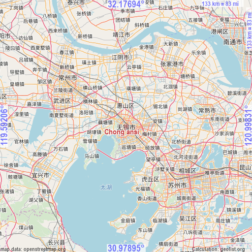 Chong’ansi on map