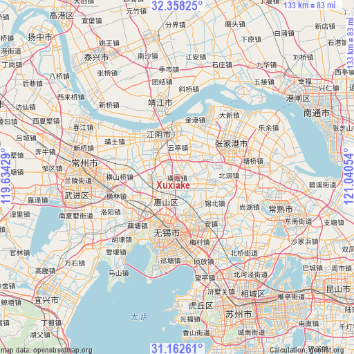 Xuxiake on map